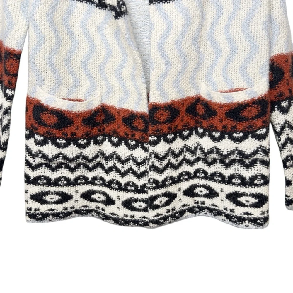 Abercrombie Alpaca Blend Southwest Hooded Cardigan Cozy Cabin Sweater Sz Small